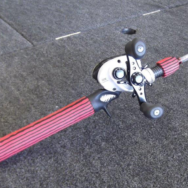 A Metallic Fishing Rod With Red Handle Copy