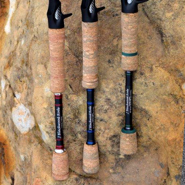 Fishing Rods in Black With Cork Handles Copy