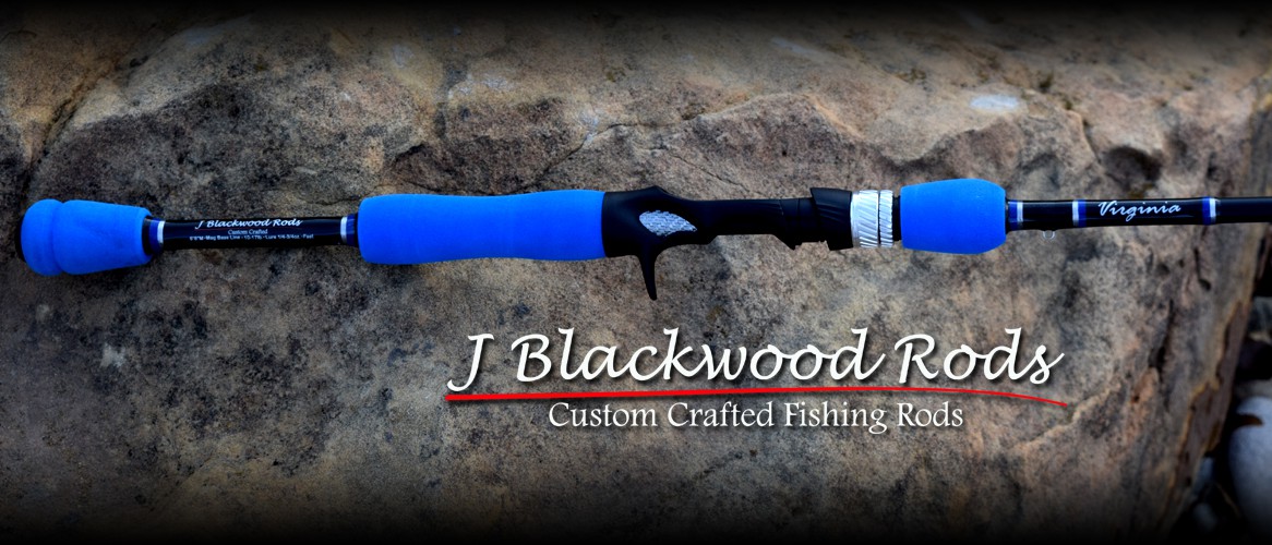 J Black Wood Rods Custom Crafted Fishing Rods in Blue